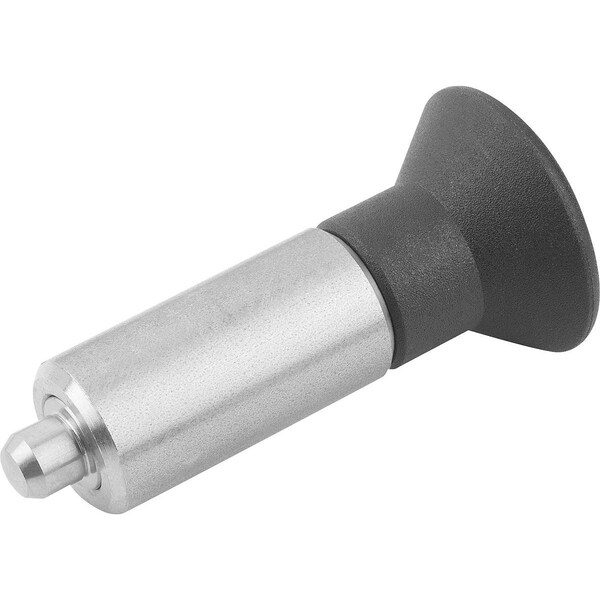 Indexing Plunger Wo. Groove Size:0, Form:L, Stainless Steel Hardened, Comp: Plastic, Black Ral7021